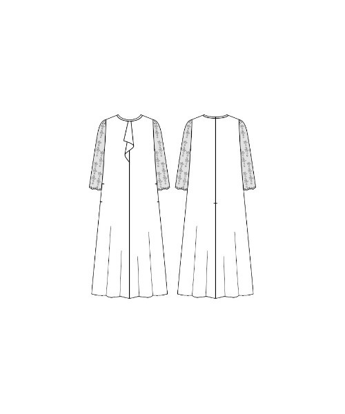 WHITE JOOLA(ホワイトジョーラ)の「喪服・礼服【洗えるフォーマル】お袖スカラップレース切り替えデザインブラックフォーマルワンピース(ワンピース・レディース・ブラック・11号/9号/13号/7号/15号)」の4枚目の写真