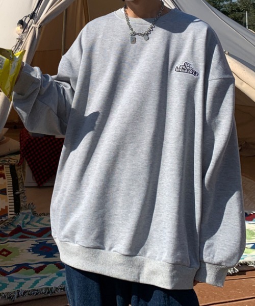 MGV（エムジーヴィー）の「ワンポイント刺繍オーバーサイズプルオーバー（スウェット・メンズ・ホワイト/ブラック/グレー/ブルー・MEDIUM/LARGE/X-LARGE）」の9枚目の写真