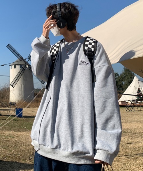 MGV（エムジーヴィー）の「ワンポイント刺繍オーバーサイズプルオーバー（スウェット・メンズ・ホワイト/ブラック/グレー/ブルー・MEDIUM/LARGE/X-LARGE）」の11枚目の写真