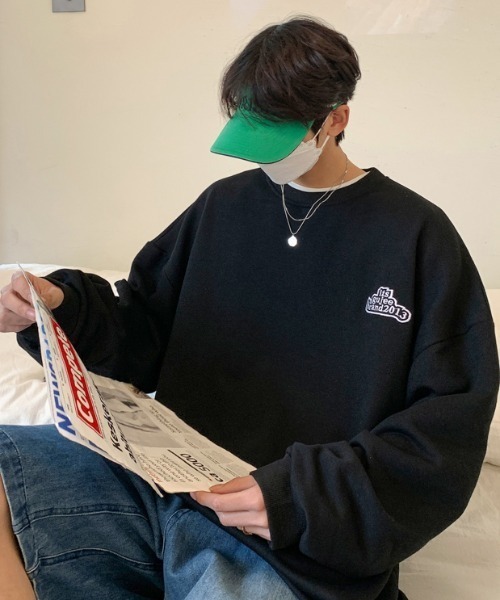 MGV（エムジーヴィー）の「ワンポイント刺繍オーバーサイズプルオーバー（スウェット・メンズ・ホワイト/ブラック/グレー/ブルー・MEDIUM/LARGE/X-LARGE）」の13枚目の写真