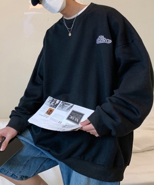 MGV（エムジーヴィー）の「ワンポイント刺繍オーバーサイズプルオーバー（スウェット・メンズ・ホワイト/ブラック/グレー/ブルー・MEDIUM/LARGE/X-LARGE）」の14枚目の写真