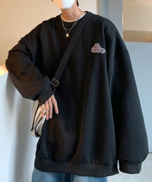 MGV（エムジーヴィー）の「ワンポイント刺繍オーバーサイズプルオーバー（スウェット・メンズ・ホワイト/ブラック/グレー/ブルー・MEDIUM/LARGE/X-LARGE）」の15枚目の写真