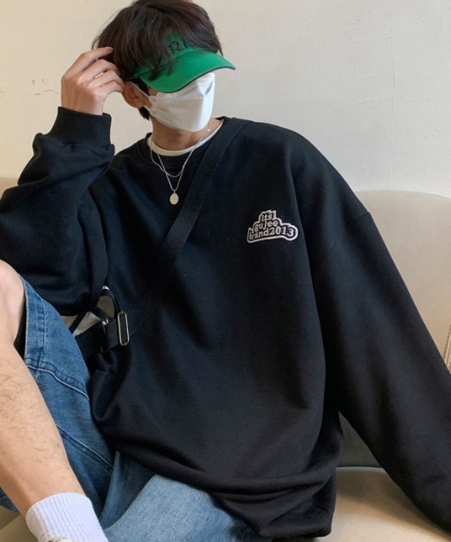 MGV（エムジーヴィー）の「ワンポイント刺繍オーバーサイズプルオーバー（スウェット・メンズ・ホワイト/ブラック/グレー/ブルー・MEDIUM/LARGE/X-LARGE）」の17枚目の写真