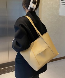 【A4対応】PUレザーシンプルトートバッグ/ショルダーバッグ