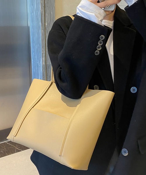 florist（フローリスト）の「【A4対応】PUレザーシンプルトートバッグ/ショルダーバッグ（トートバッグ・レディース・ベージュ/ブラウン/ブラック・FREE）」の9枚目の写真