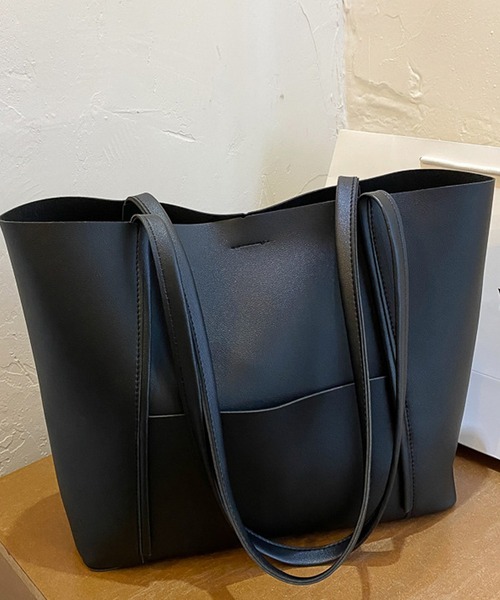 florist（フローリスト）の「【A4対応】PUレザーシンプルトートバッグ/ショルダーバッグ（トートバッグ・レディース・ベージュ/ブラウン/ブラック・FREE）」の7枚目の写真