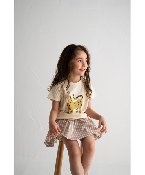Wonder apartment(ワンダーアパートメント)の「天竺ヒョウTシャツ(Tシャツ/カットソー・キッズ・ホワイト/パープル/イエロー・130cm/90cm/100cm/120cm/80cm/110cm)」の5枚目の写真