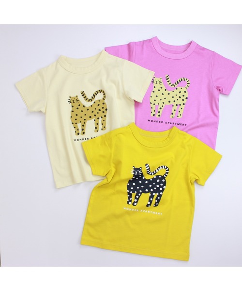Wonder apartment(ワンダーアパートメント)の「天竺ヒョウTシャツ(Tシャツ/カットソー・キッズ・ホワイト/パープル/イエロー・130cm/90cm/100cm/120cm/80cm/110cm)」の7枚目の写真