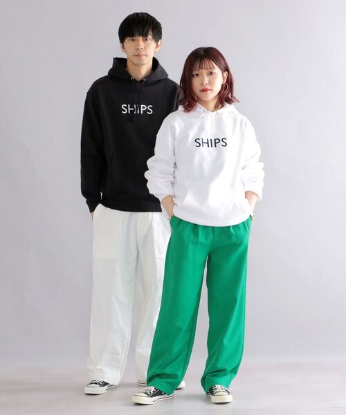 SHIPS（シップス）の「*SHIPS: 刺繍 SHIPS ロゴ ユニセックス スウェット パーカー（パーカー・メンズ・ホワイト/グレー/ブルー/ブラック・MEDIUM/LARGE/X-LARGE/SMALL）」の2枚目の写真