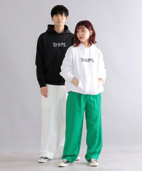 SHIPS（シップス）の「*SHIPS: 刺繍 SHIPS ロゴ ユニセックス スウェット パーカー（パーカー・メンズ・ホワイト/グレー/ブルー/ブラック・MEDIUM/LARGE/X-LARGE/SMALL）」の5枚目の写真