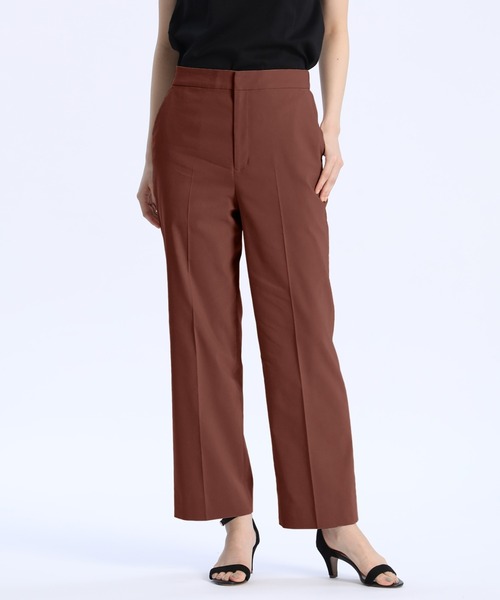 INED（イネド）の「スマッシュリネン センタープレスストレートパンツ【セットアップ対応】（その他パンツ・レディース・ベージュ/ネイビー/レンガ・11号/9号/7号/5号）」の12枚目の写真