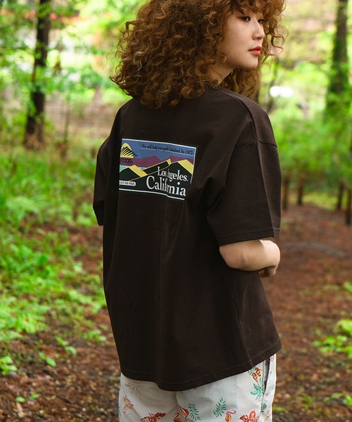 OUTDOOR PRODUCTS APPAREL（アウトドアプロダクツアパレル）の「USAコットン　リブライン　バックプリントTシャツ　ビッグシルエット（Tシャツ/カットソー・レディース・ホワイト/ネイビー/ブラウン/ブラック・FREE）」の12枚目の写真