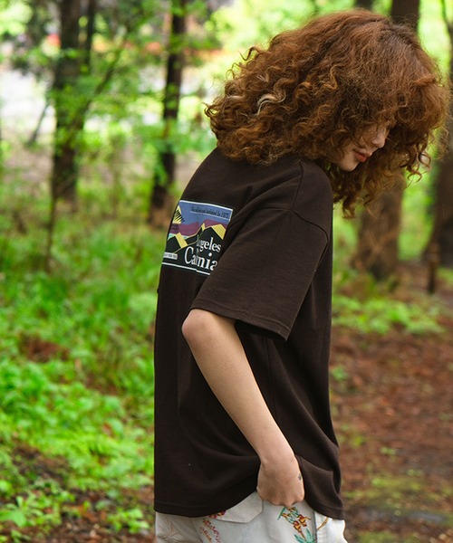 OUTDOOR PRODUCTS APPAREL（アウトドアプロダクツアパレル）の「USAコットン　リブライン　バックプリントTシャツ　ビッグシルエット（Tシャツ/カットソー・レディース・ホワイト/ネイビー/ブラウン/ブラック・FREE）」の11枚目の写真
