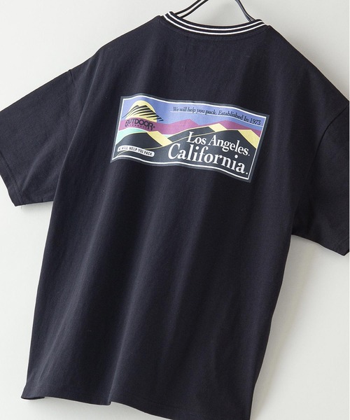 OUTDOOR PRODUCTS APPAREL（アウトドアプロダクツアパレル）の「USAコットン　リブライン　バックプリントTシャツ　ビッグシルエット（Tシャツ/カットソー・レディース・ホワイト/ネイビー/ブラウン/ブラック・FREE）」の5枚目の写真