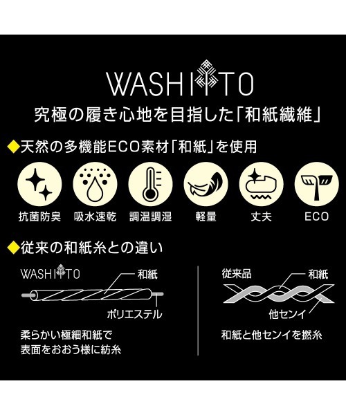 BODY WILD(ボディーワイルド)の「BODY WILD/ボディワイルド WASHIITO/和紙糸 ソックス ショート丈(ソックス/靴下・メンズ・ブラック/グレー/オフホワイト/ブラック系その他・25-27CM)」の5枚目の写真