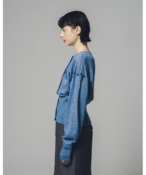 led.tokyo（レッドトウキョウ）の「【led.tokyo】シャイニー2WAYカーディガン（ニット/セーター・レディース・ネイビー/シルバー/ブルー・M）」の5枚目の写真