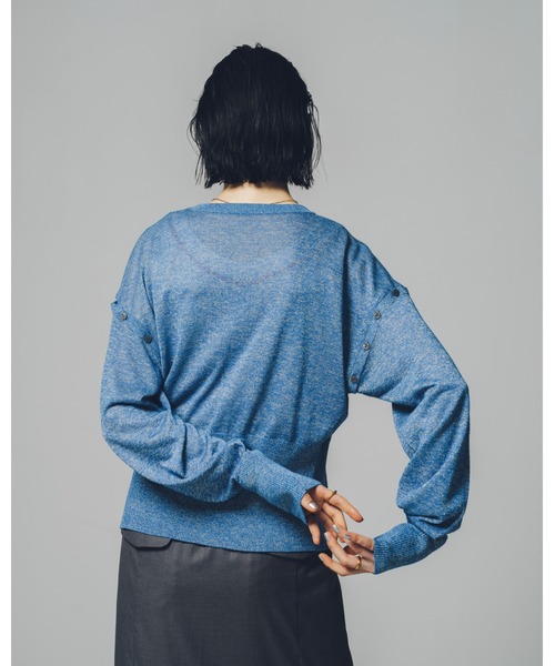 led.tokyo（レッドトウキョウ）の「【led.tokyo】シャイニー2WAYカーディガン（ニット/セーター・レディース・ネイビー/シルバー/ブルー・M）」の12枚目の写真