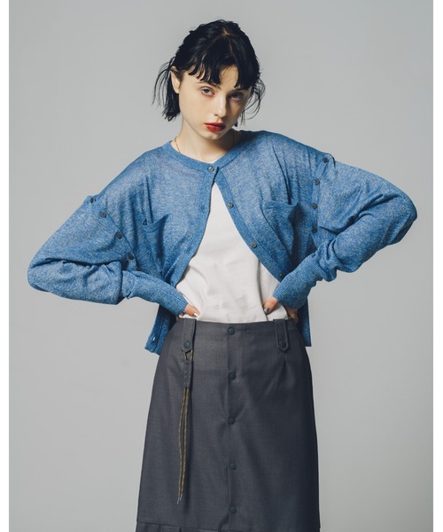 led.tokyo（レッドトウキョウ）の「【led.tokyo】シャイニー2WAYカーディガン（ニット/セーター・レディース・ネイビー/シルバー/ブルー・M）」の14枚目の写真