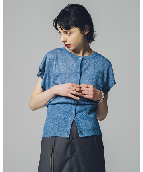 led.tokyo（レッドトウキョウ）の「【led.tokyo】シャイニー2WAYカーディガン（ニット/セーター・レディース・ネイビー/シルバー/ブルー・M）」の15枚目の写真