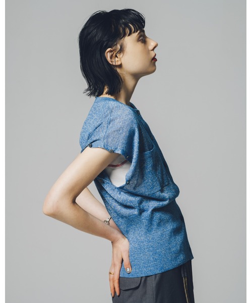 led.tokyo（レッドトウキョウ）の「【led.tokyo】シャイニー2WAYカーディガン（ニット/セーター・レディース・ネイビー/シルバー/ブルー・M）」の16枚目の写真