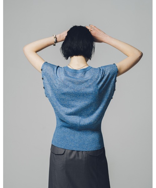 led.tokyo（レッドトウキョウ）の「【led.tokyo】シャイニー2WAYカーディガン（ニット/セーター・レディース・ネイビー/シルバー/ブルー・M）」の17枚目の写真