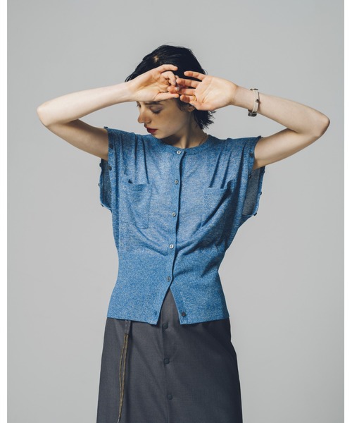 led.tokyo（レッドトウキョウ）の「【led.tokyo】シャイニー2WAYカーディガン（ニット/セーター・レディース・ネイビー/シルバー/ブルー・M）」の18枚目の写真