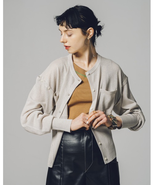 led.tokyo（レッドトウキョウ）の「【led.tokyo】シャイニー2WAYカーディガン（ニット/セーター・レディース・ネイビー/シルバー/ブルー・M）」の21枚目の写真