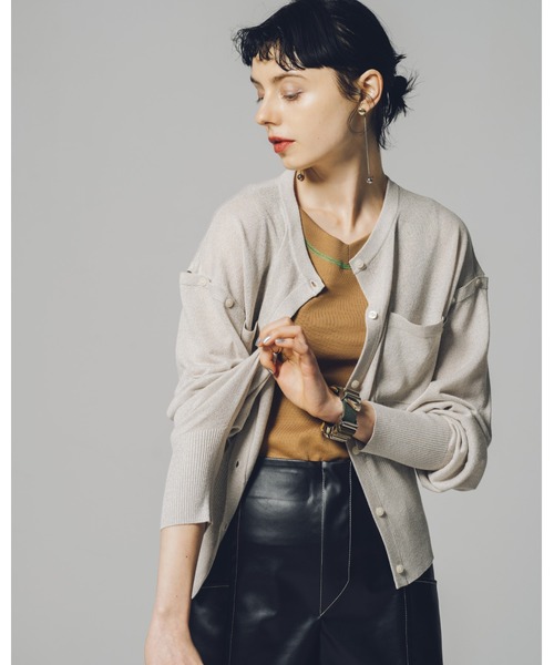 led.tokyo（レッドトウキョウ）の「【led.tokyo】シャイニー2WAYカーディガン（ニット/セーター・レディース・ネイビー/シルバー/ブルー・M）」の22枚目の写真