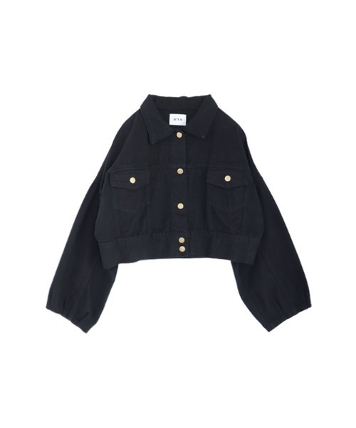 ACYM(アシーム)の「Betty casual mini ジャケット(デニムジャケット・レディース・ブラック/ベージュ・FREE)」の9枚目の写真