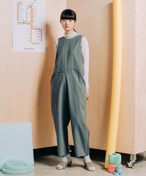 sneeuw(スニュウ)の「ストライプmixオールインワン(サロペット/オーバーオール・レディース・ブラック/グレー・ONESIZE)」の12枚目の写真