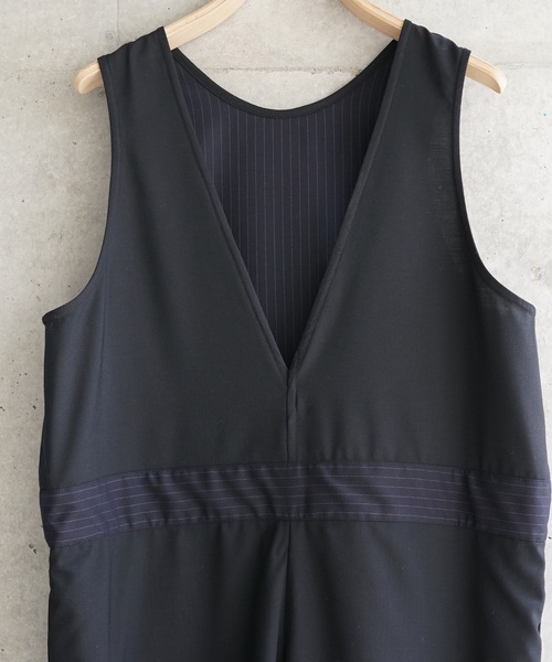 sneeuw(スニュウ)の「ストライプmixオールインワン(サロペット/オーバーオール・レディース・ブラック/グレー・ONESIZE)」の21枚目の写真