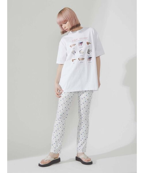 merry jenny(メリージェニー)の「petit floral フレアレギンス(その他パンツ・レディース・オフホワイト/ブラック・FREE)」の3枚目の写真