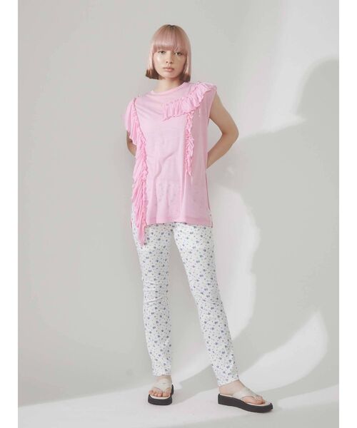 merry jenny(メリージェニー)の「petit floral フレアレギンス(その他パンツ・レディース・オフホワイト/ブラック・FREE)」の8枚目の写真