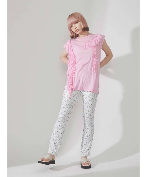 merry jenny(メリージェニー)の「petit floral フレアレギンス(その他パンツ・レディース・オフホワイト/ブラック・FREE)」の9枚目の写真