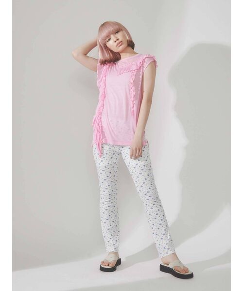 merry jenny(メリージェニー)の「petit floral フレアレギンス(その他パンツ・レディース・オフホワイト/ブラック・FREE)」の10枚目の写真