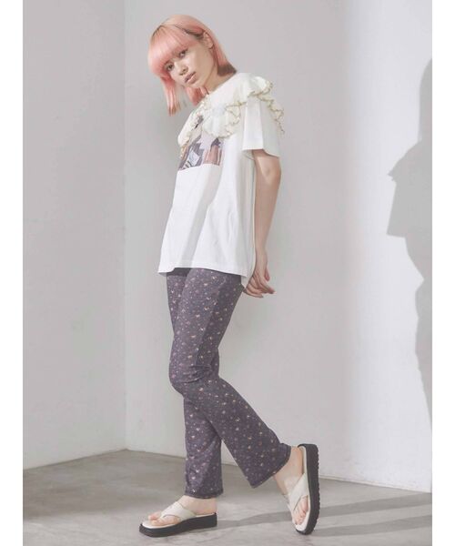 merry jenny(メリージェニー)の「petit floral フレアレギンス(その他パンツ・レディース・オフホワイト/ブラック・FREE)」の19枚目の写真