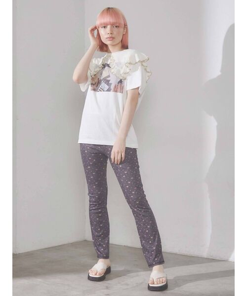 merry jenny(メリージェニー)の「petit floral フレアレギンス(その他パンツ・レディース・オフホワイト/ブラック・FREE)」の20枚目の写真