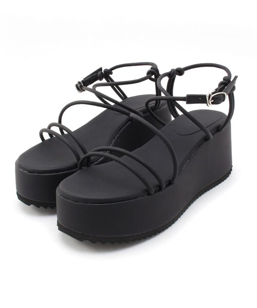 ESPERANZA（エスペランサ）の「◆【厚底／ストラップ／安定感】多重ストラップシャークソール厚底サンダル（サンダル・レディース・ブラック/オレンジ/グリーン/アイボリー・LL/S/M/L）」の7枚目の写真