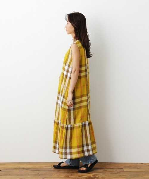 RODEO CROWNS WIDE BOWL（ロデオクラウンズワイドボウル）の「BIG CHECKマキシワンピース（ワンピース・レディース・イエロー系その他/ブラウン系その他/グリーン系その他・FREE）」の4枚目の写真
