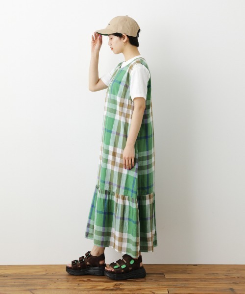 RODEO CROWNS WIDE BOWL（ロデオクラウンズワイドボウル）の「BIG CHECKマキシワンピース（ワンピース・レディース・イエロー系その他/ブラウン系その他/グリーン系その他・FREE）」の11枚目の写真