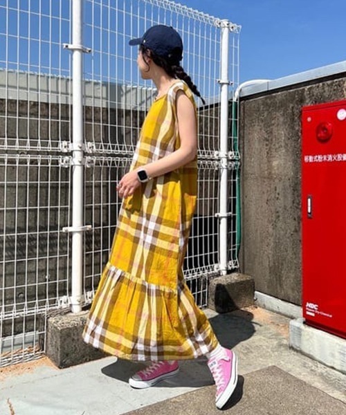 RODEO CROWNS WIDE BOWL（ロデオクラウンズワイドボウル）の「BIG CHECKマキシワンピース（ワンピース・レディース・イエロー系その他/ブラウン系その他/グリーン系その他・FREE）」の18枚目の写真