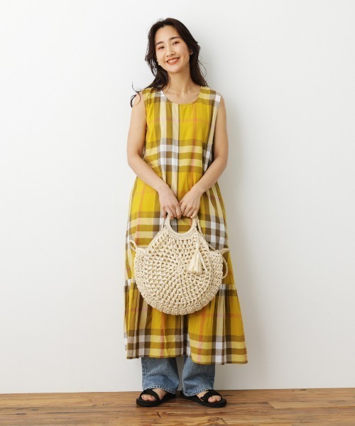 RODEO CROWNS WIDE BOWL（ロデオクラウンズワイドボウル）の「BIG CHECKマキシワンピース（ワンピース・レディース・イエロー系その他/ブラウン系その他/グリーン系その他・FREE）」の10枚目の写真