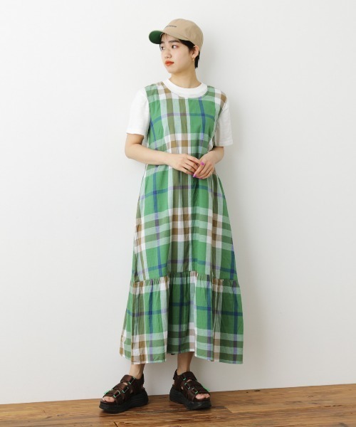 RODEO CROWNS WIDE BOWL（ロデオクラウンズワイドボウル）の「BIG CHECKマキシワンピース（ワンピース・レディース・イエロー系その他/ブラウン系その他/グリーン系その他・FREE）」の19枚目の写真