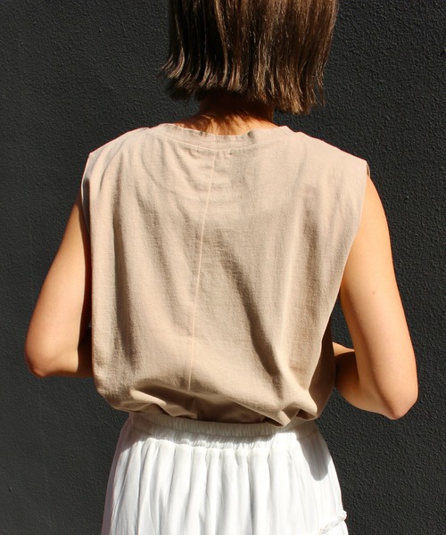 MLI'A（エムリア）の「フレンチスリーブTシャツ（Tシャツ/カットソー・レディース・スミクロ/ブラウン/カーキ/ベージュ/パープル/オフホワイト・M）」の20枚目の写真