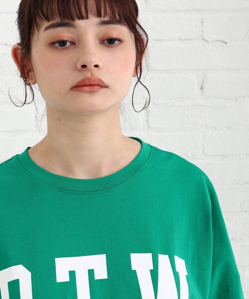 Cutie Blonde(キューティーブロンド)の「◆裾ギャザー短丈Tシャツ(Tシャツ/カットソー・レディース・ダークグリーン/オフホワイト/グレー系その他・00)」の7枚目の写真