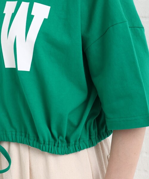 Cutie Blonde(キューティーブロンド)の「◆裾ギャザー短丈Tシャツ(Tシャツ/カットソー・レディース・ダークグリーン/オフホワイト/グレー系その他・00)」の8枚目の写真