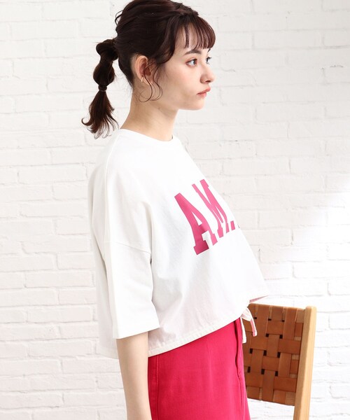 Cutie Blonde(キューティーブロンド)の「◆裾ギャザー短丈Tシャツ(Tシャツ/カットソー・レディース・ダークグリーン/オフホワイト/グレー系その他・00)」の12枚目の写真