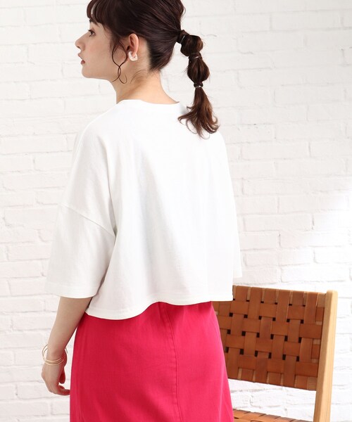 Cutie Blonde(キューティーブロンド)の「◆裾ギャザー短丈Tシャツ(Tシャツ/カットソー・レディース・ダークグリーン/オフホワイト/グレー系その他・00)」の13枚目の写真