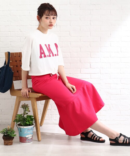 Cutie Blonde(キューティーブロンド)の「◆裾ギャザー短丈Tシャツ(Tシャツ/カットソー・レディース・ダークグリーン/オフホワイト/グレー系その他・00)」の14枚目の写真