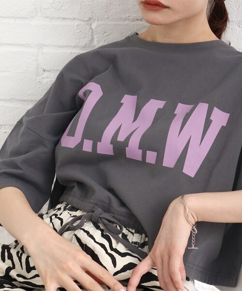 Cutie Blonde(キューティーブロンド)の「◆裾ギャザー短丈Tシャツ(Tシャツ/カットソー・レディース・ダークグリーン/オフホワイト/グレー系その他・00)」の18枚目の写真